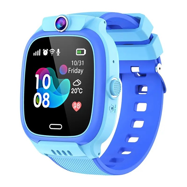 Детски смарт часовник, GPS, Y31, 4G, водоустойчив, син