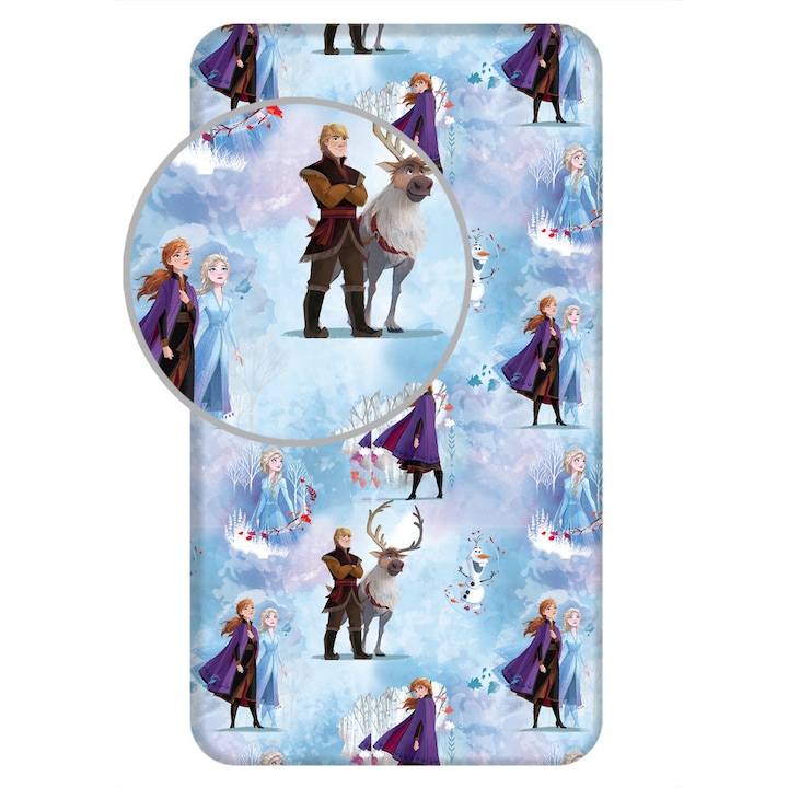Foaie de cauciuc Disney Frozen albastru iarna 90x200cm
