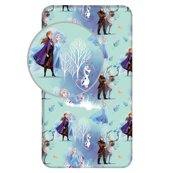 Disney Frozen foaie de cauciuc copaci albi 90x200cm