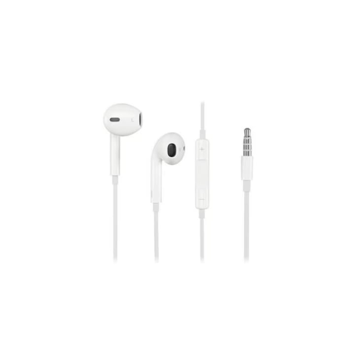 Casti in ear, Jack, Stereo, compatibile cu iPhone 5/5S/5SE/6/6S/6PLUS, White
