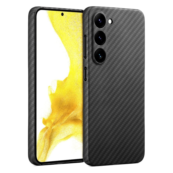 Калъф Daden® от арамидни/кевларови влакна за Samsung S24, защита против удар, ултра безопасна камера, черен