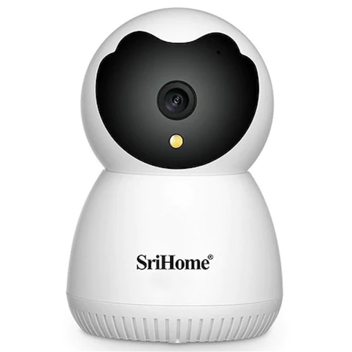 Camera Baby Monitor Wireless SriHome™ SH036 Plus 3MP FullHD, Monitorizare Video Audio Bebelusi, Vedere Nocturna, Audio-Video, Sunet bidirectional, Push to Talk, senzor miscare, fixare usoara, alb