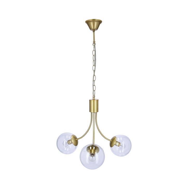 Полилей Candellux Lighting, Стомана/Стъкло, 3xE14, Златист