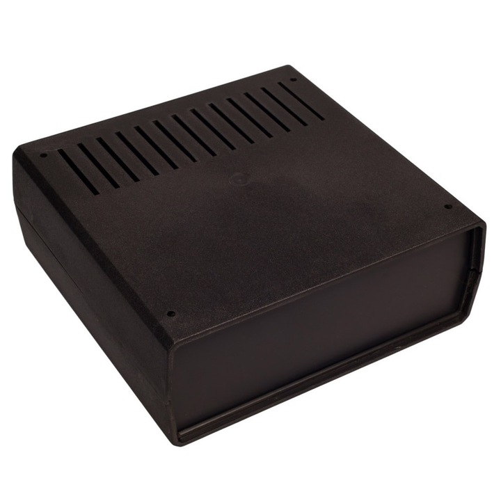 Carcasa ventilata pentru electronice, Plastic, 68x172x176 mm, Negru