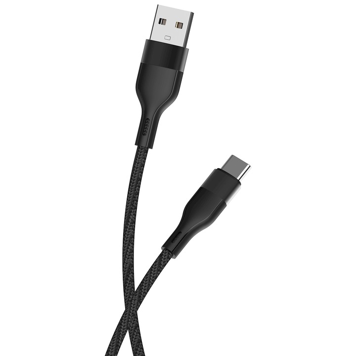 Cablu de incarcare USB / USB-C 3A 1M Forever negru
