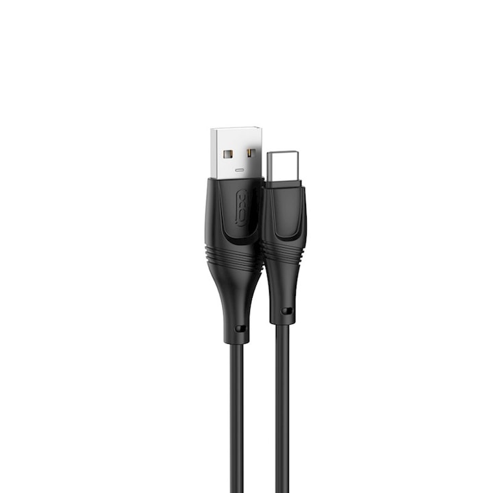 USB / USB-C töltőkábel 2.1A 2A 3M XO NB238 fekete