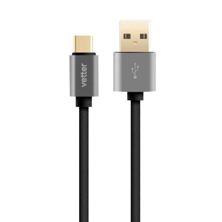 Cablu de incarcare USB / USB-C Vetter fast charge grey / gold