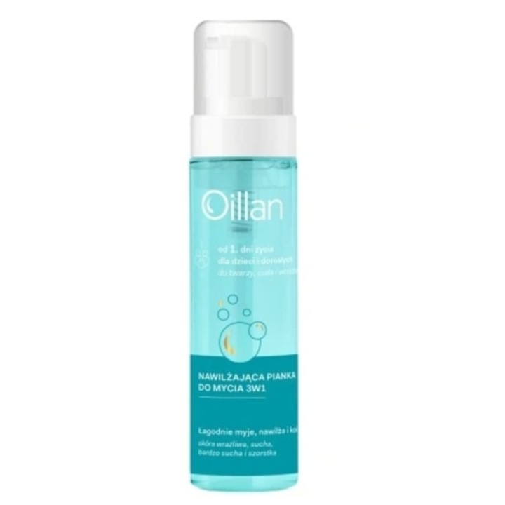 Spuma hidratanta, Oillan, pentru spalarea corpului si a parului 3in1, 200 ml