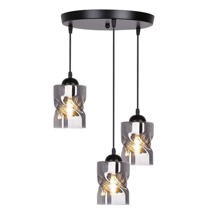 Полилей Candellux Lighting, Метал, 3xE27, Черен