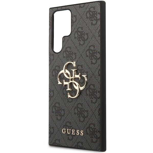 Husa de protectie Guess 4G PU Leather Big Metal Logo pentru Samsung Galaxy S24 Ultra, Gri/Negru