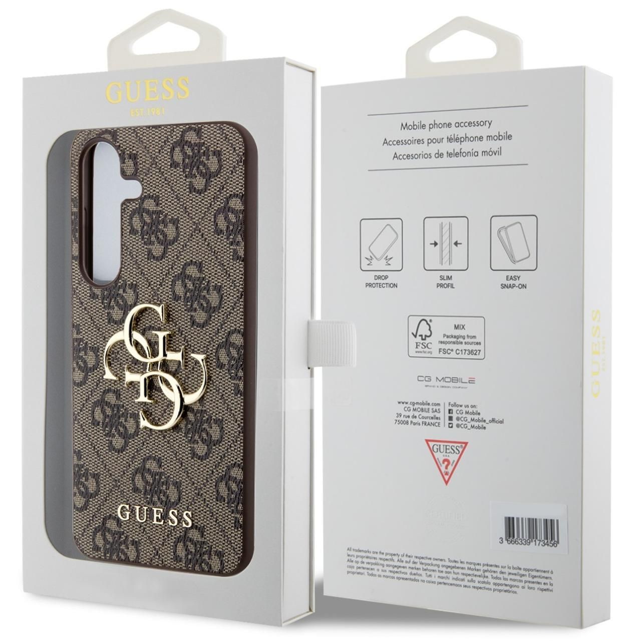 Husa de protectie Guess 4G PU Leather Big Metal Logo pentru Samsung Galaxy S24, Brown