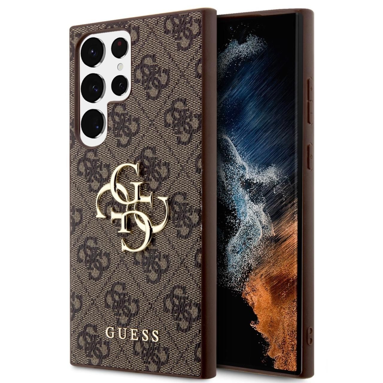 Husa de protectie Guess 4G PU Leather Big Metal Logo pentru Samsung Galaxy S24 Ultra, Brown