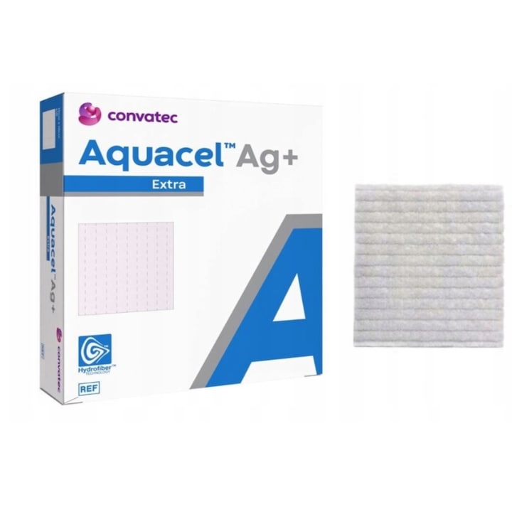 Стерилни компреси със сребро, Aquacel, Ag+Extra, 5x5 см, 1 брой, бели