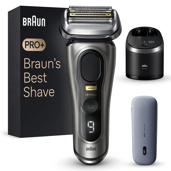 Aparat de ras, Braun Series 9 PRO+ 9575cc Wet & Dry, Gri/Negru