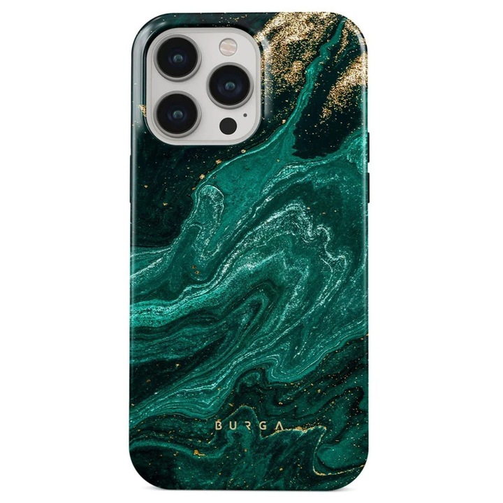 Husa de protectie Burga Dual Layer pentru iPhone 15 Pro, Emerald Pool