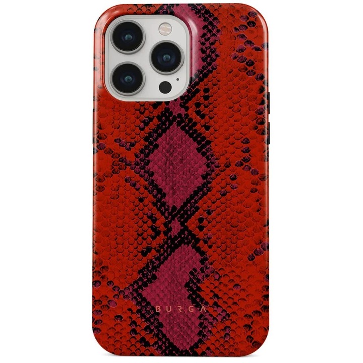 Husa de protectie Burga Dual Layer pentru iPhone 15 Pro, Wild Pomegranate