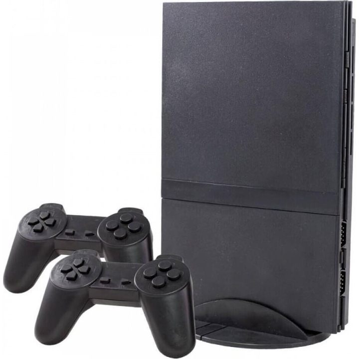 Consola de jocuri video, pentru 2 jucatori, cu 2000 de jocuri incluse, alimentare la retea, negru