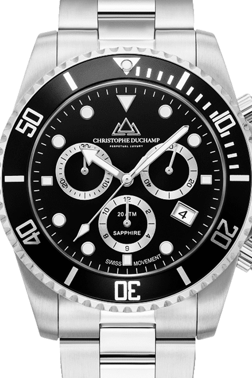 Christophe Duchamp, Ceas quartz Swiss Made, Argintiu, Negru - Main Image