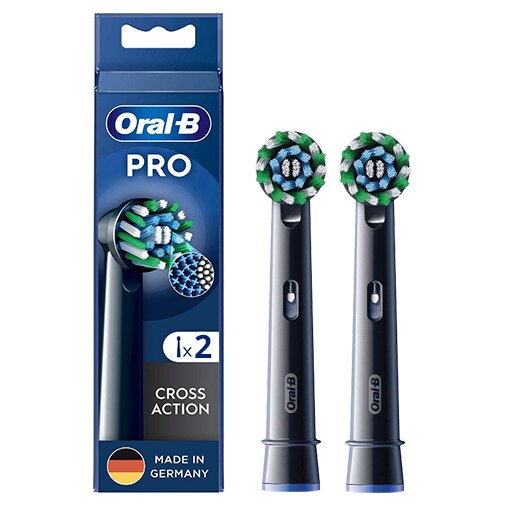 Set 2 rezerve periuta de dinti, Oral-B PRO EB50BRX CrossAction, Negru