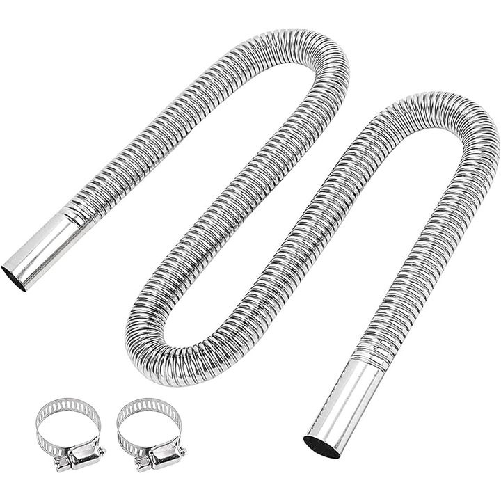 Комплект Изпускателна тръба за суха дизелова печка Jiafen LA069, Дължина 200 см, Включени скоби, 3 части