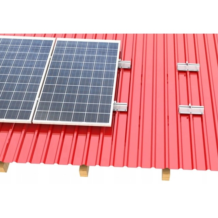 Kit structura MINI montaj 2 panouri fotovoltaice acoperis metalic