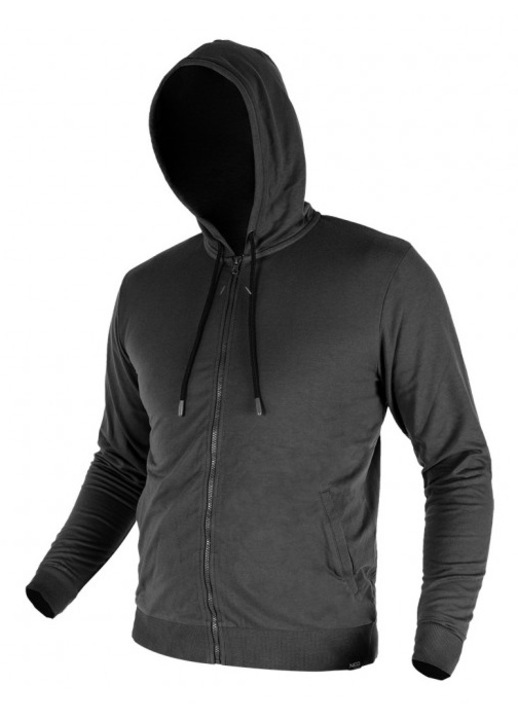 Нео суичър с цип и качулка, сив, Сив