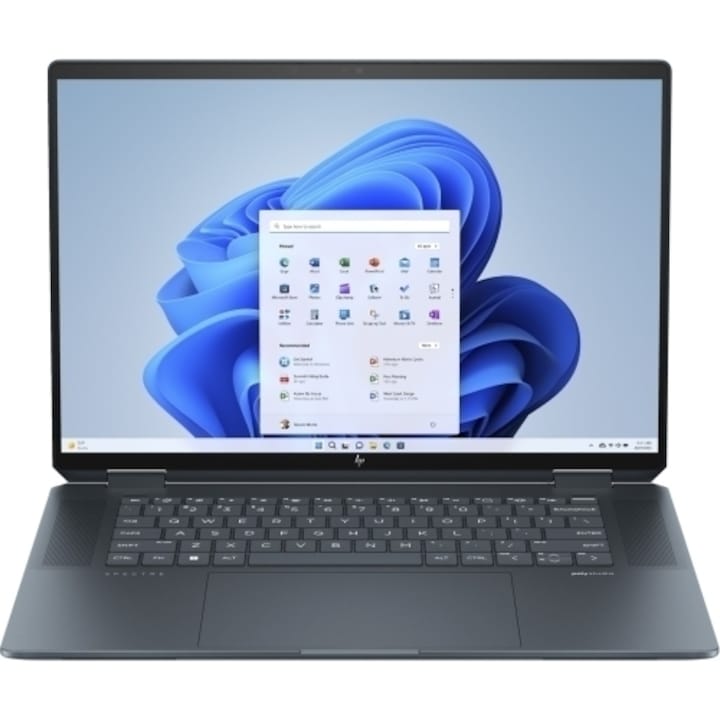 Laptop HP Spectre x360, 16" 2.8K, Intel® Core™ Ultra 7 155H pana la 4.8 GHz, 16 GB RAM LPDDR5x 6400, 1 TB SSD, Windows 11 Pro, Charcoal Blue LPDDR5x