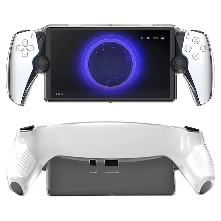 PlayStation Portal Remote Player állvánnyal ellátott fedél, Atlantic Bright szilikon tok, átlátszó