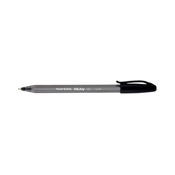 Химикалка Papermate InkJoy 100 CAP, ЧЕРЕН М, опаковка 20 броя