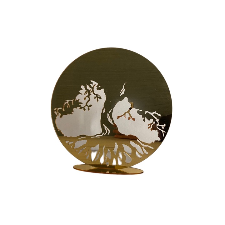 Комплект декорации във форма дървото на живота, плексиглас, златисто огледало, 25 см, 5 части