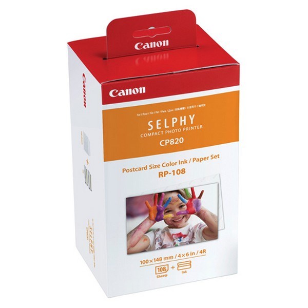 Set hartie foto + cerneala Canon RP-108, 100x148mm, 108 coli, 8568B001AA, pentru Canon Selphy CP1500