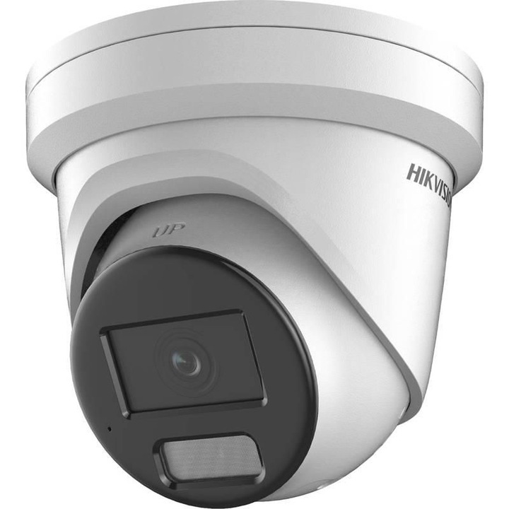 Camera supraveghere ColorVu IP Dome 8 MP Lentila 2.8 mm lumina alba 30 m, PoE, slot card Hikvision DS-2CD2387G2-LU28C