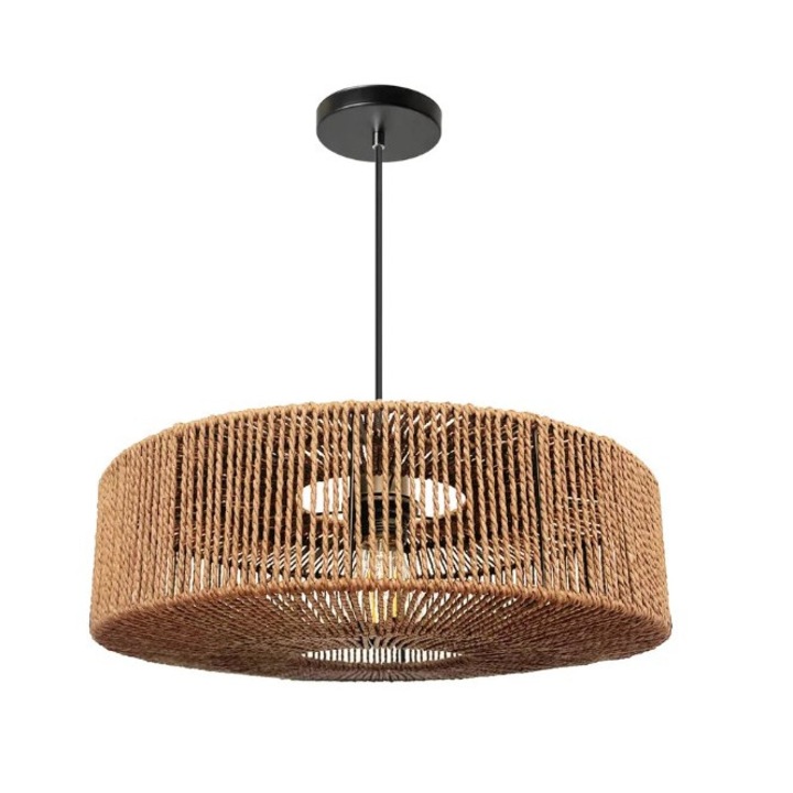 Пендел Rea Toolight APP1294-1PC, Бежов, Дървен, Плетен