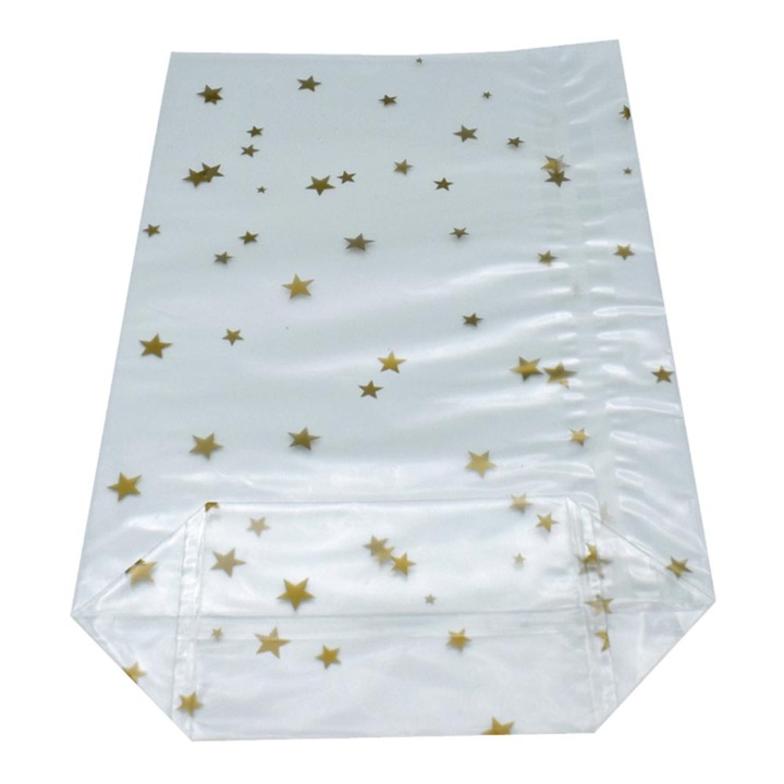 Set 100 plicuri plastic, JUP, Stelute, Transparent, 14.5x19.5 cm