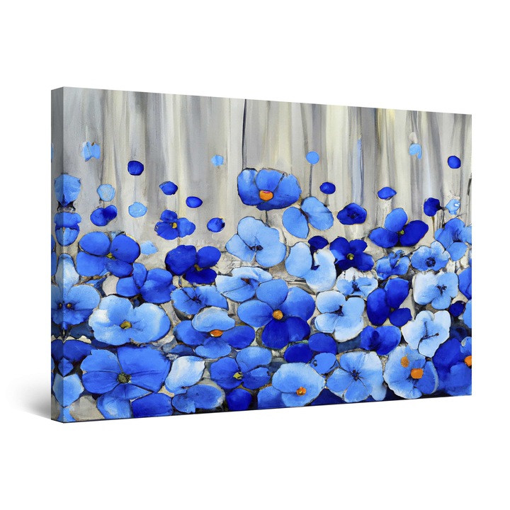 Tablou DualView Startonight Acuarela Flori Albastru Pur, luminos in intuneric, 60 x 90 cm