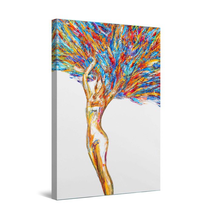 Tablou DualView Startonight Abstracta Femeia-Copac plina de Culoare, luminos in intuneric, 60 x 90 cm