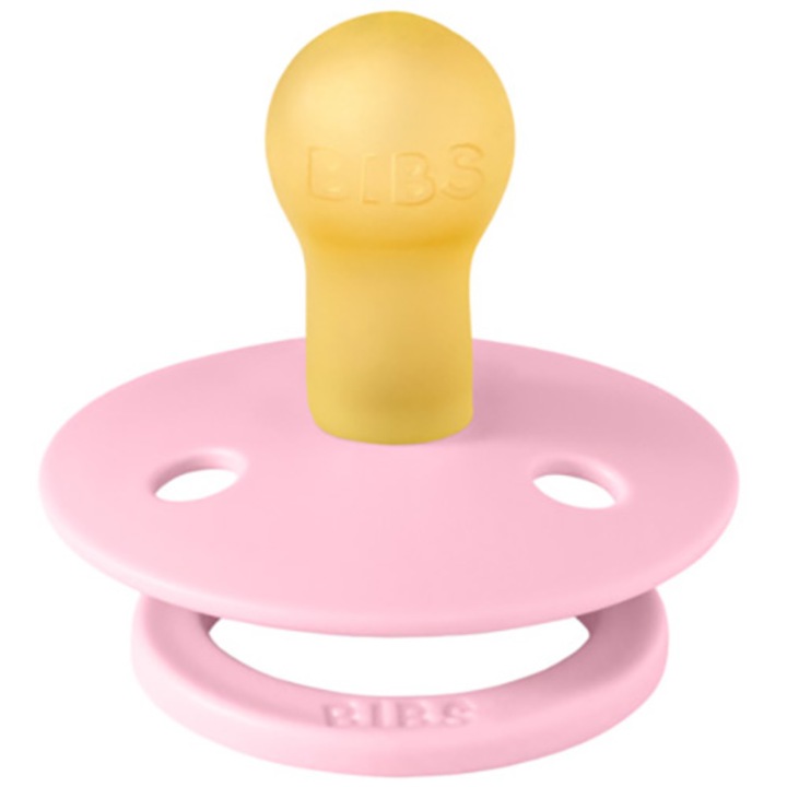 Suzeta pentru bebelusi BIBS Colour Latex, cu tetina rotunda, 0 luni + Baby Pink