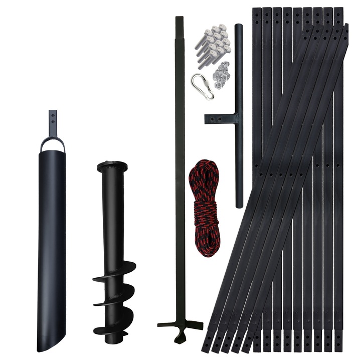 Kézi földfúró felszerelés, 15 m 120 mm-es fúró kutakhoz + 90 mm-es csappantyú