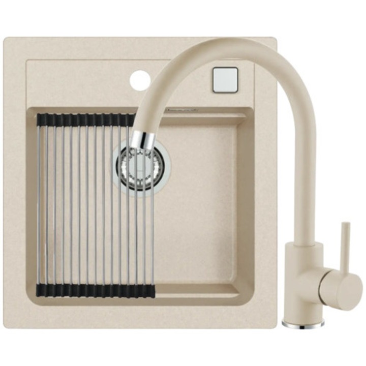 Pachet Chiuveta Bucatarie Granital Alveus Atrox 20 Terra Si Baterie Kati