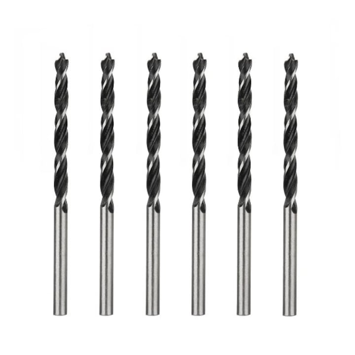 Burghiu (6 buc) diametrul 3 mm pentru Lemn, Pal, MDF, Carton, Rigips, Plastic, Compozit, PVC, pentru Masina de gaurit, universal
