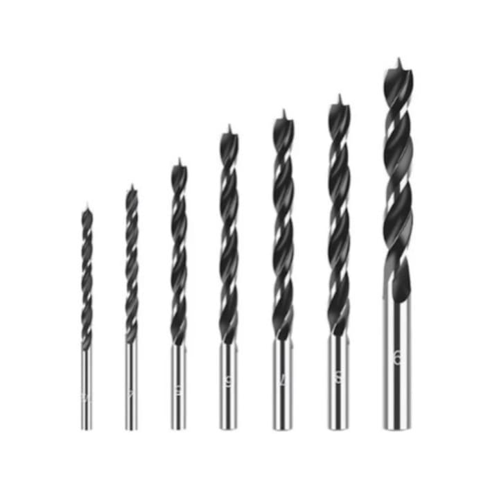 Burghiu (7 buc) diametrul 3 4 5 6 8 10 12 mm pentru Lemn, Pal, MDF, Carton, Rigips, Plastic, Compozit, PVC, pentru Masina de gaurit, universal