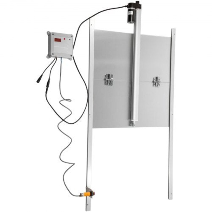 Usa automata pentru cotet gaini, 12V, 66W, dimensiuni 30 x 30 cm, cu 2 telecomenzi