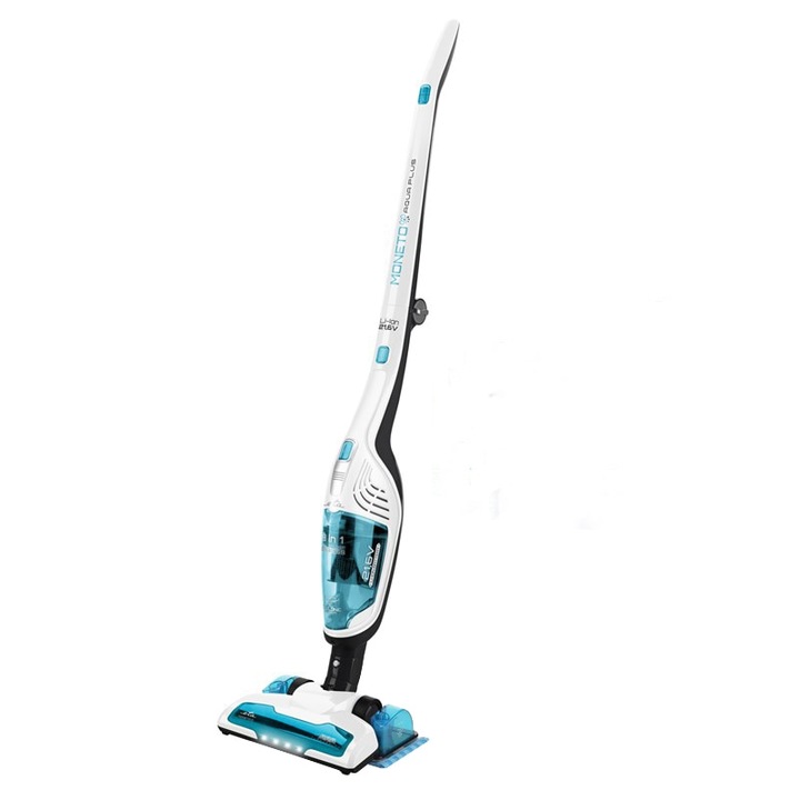 Aspirator vertical si mop 3 in 1 fara fir ETA Moneto II AQUA PLUS 6453 90000, Li-ion 21.6 V, 0.55 l