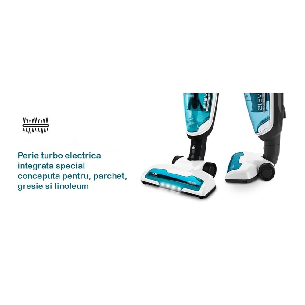 Aspirator vertical si mop 3 in 1 fara fir ETA Moneto II AQUA PLUS 6453 90000, Li-ion 21.6 V, 0.55 l