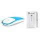 Mouse Dual Wireless Bervolo® Metal X, USB si Bluetooth, reincarcabil, Windows, Mac, Android, baterie 600mAh, albastru
