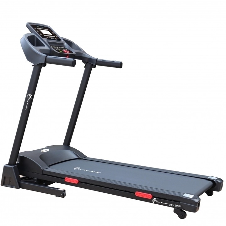 Banda de alergare electrica FitTronic® Ultra 3000 motor 2.5 CP, inclinatre electrica 15%, greutate suportata 120 kg, Kinomap Fitshow Zwift Apps, intrare MP3, conectare bluetooth