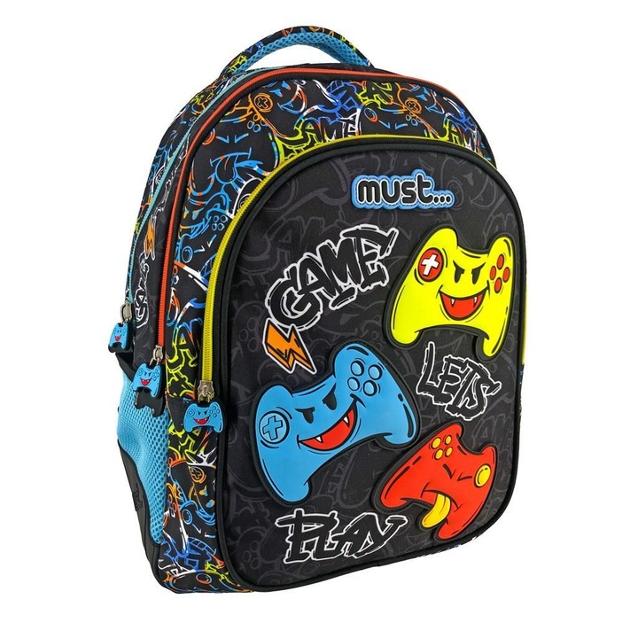 Rucsac Must, 3 fermoar, Let's Play, 43x32x18