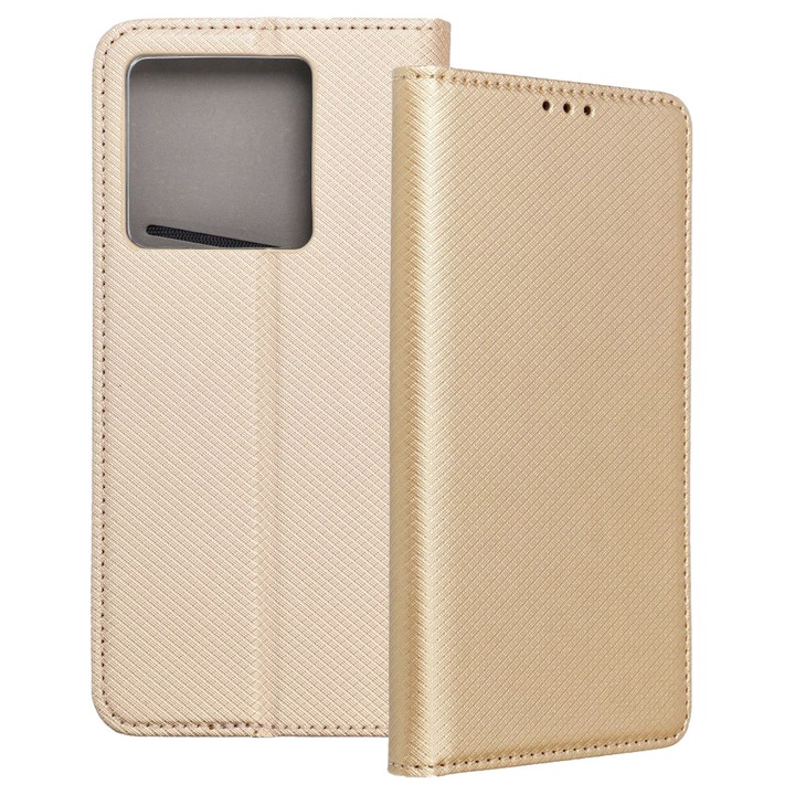 Xiaomi 13T 5G / 13T Pro 5G kompatibilis telefontok, könyvtok, bankkártyatartós, mágneszáras, arany, Smart Case book