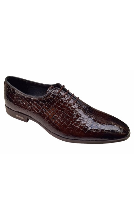 Pantofi barbati eleganti din piele naturala GKR71M, Maro