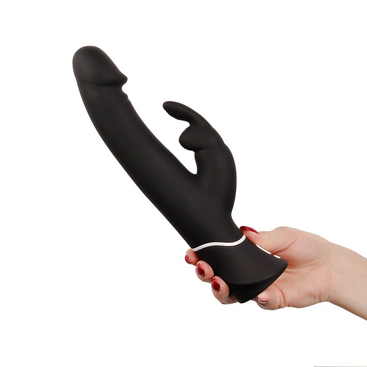 Вибратор Happy Rabbit Реалистичен, 2 мотора, водоустойчив, 29 см, черен